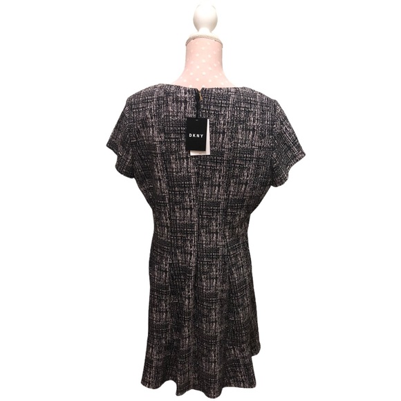 NWT DKNY Short Sleeve Jewel Neck Flare Dress Sz 14 - Picture 7 of 16